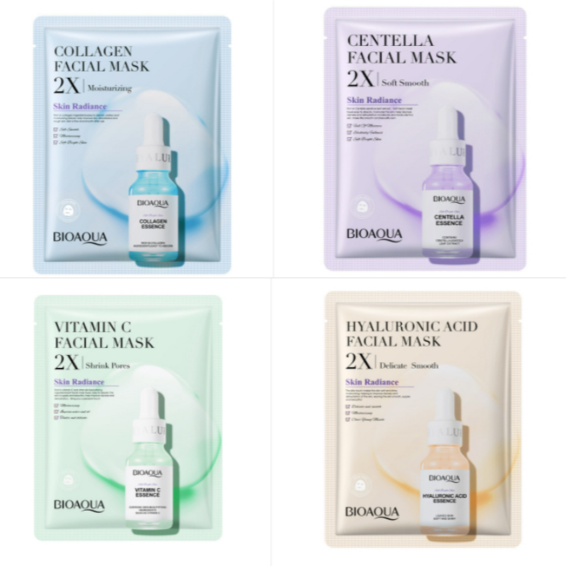 BioAqua Essence Masks (Centella Asiatica, Collagen, Hyaluronic Acid, Vitamin C) - M|M Skincare